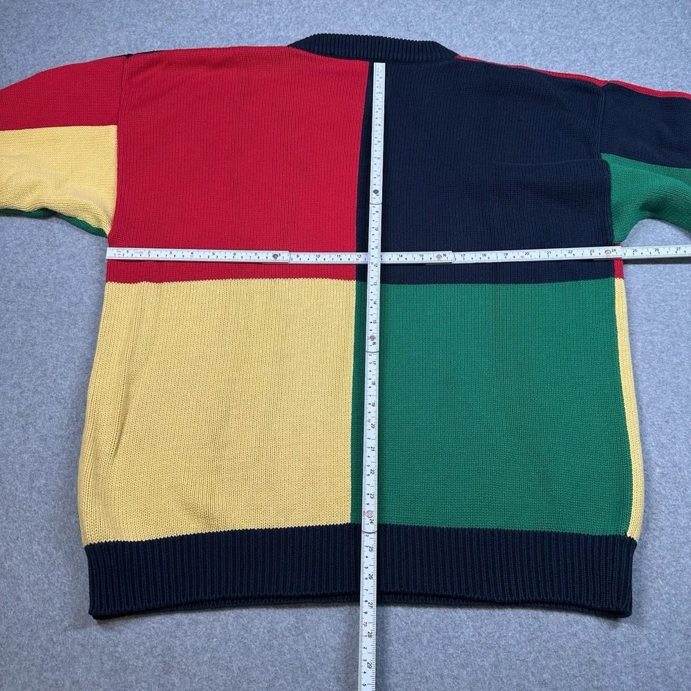 Vintage Bermuda Yachting‎ Colorblock Cotton Sweater XL Nautical Preppy